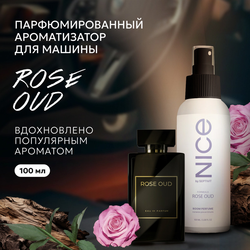 

Ароматизатор для машины NICE by Septivit "Formula 03 Rose Oud" 100 мл, Белый, Автопарфюм-NICEbySeptivit