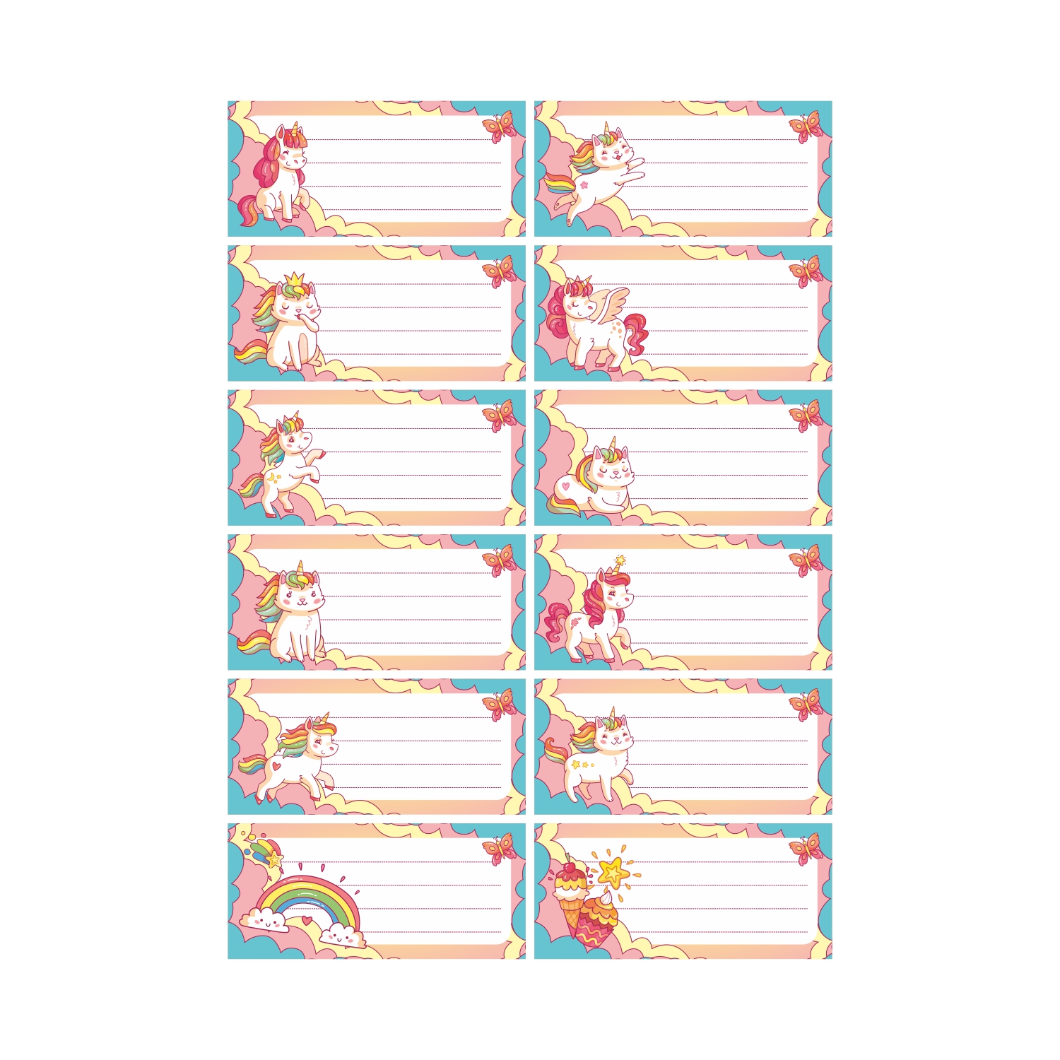 Набор наклеек на тетради и учебники 