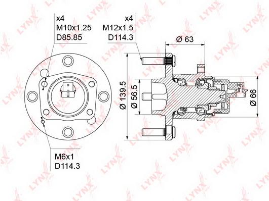 

Ступица LYNXAUTO wh1187