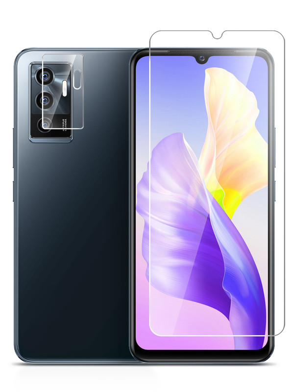 

Защитное стекло для Vivo V23e на экран и камеру гибридное прозрачное, Vivo V23e