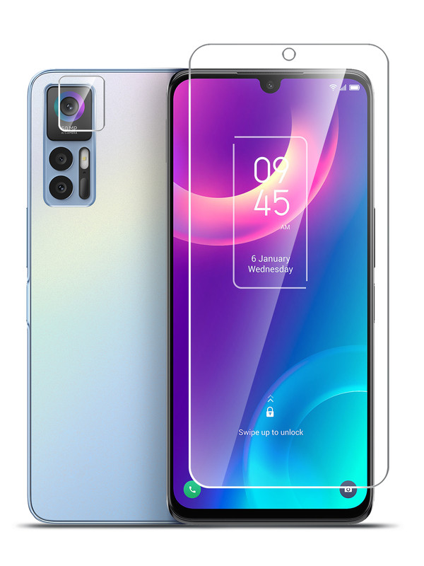 

Защитное стекло для TCL 30/ 30 5G/ 30+ на экран и камеру гибридное прозрачное, TCL 30/ 30 5G/ 30+
