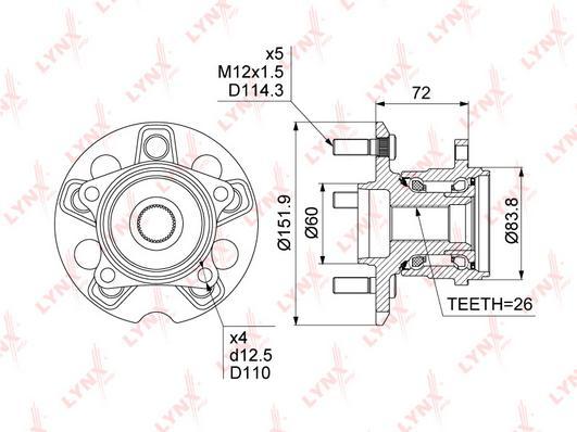 

Ступица LYNXAUTO wh1352