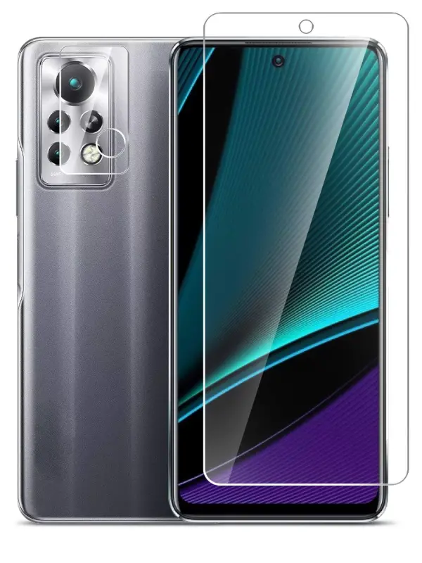 

Защитное стекло для Infinix Note 11 Pro на экран и камеру гибридное прозрачное, Infinix Note 11 Pro