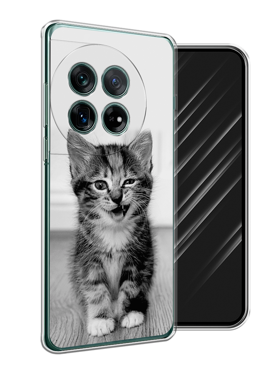 

Чехол Awog на OnePlus 12 "Подмигивающий котенок", Черный;серый, 154450-1
