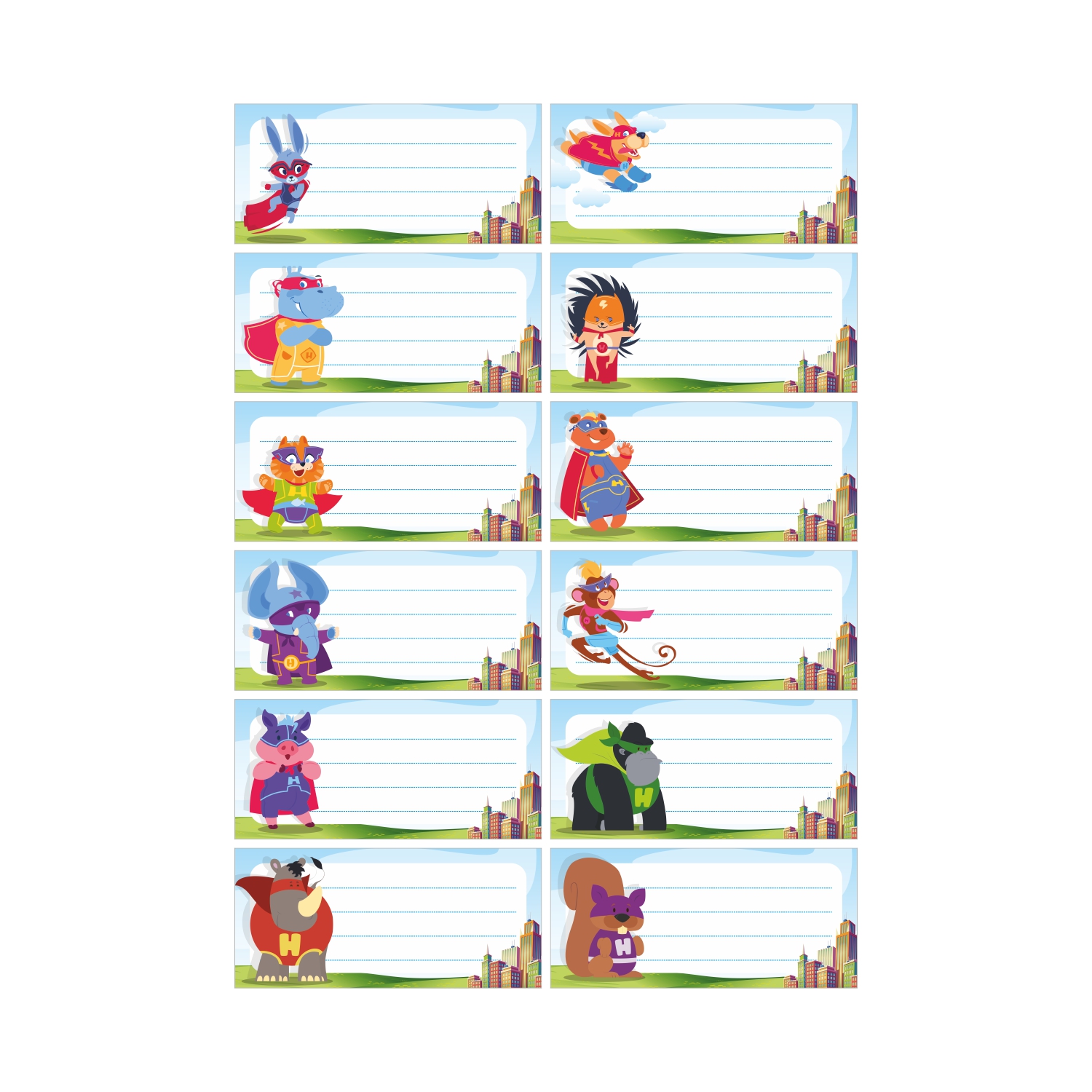 Набор наклеек Печатник на тетради и учебники 