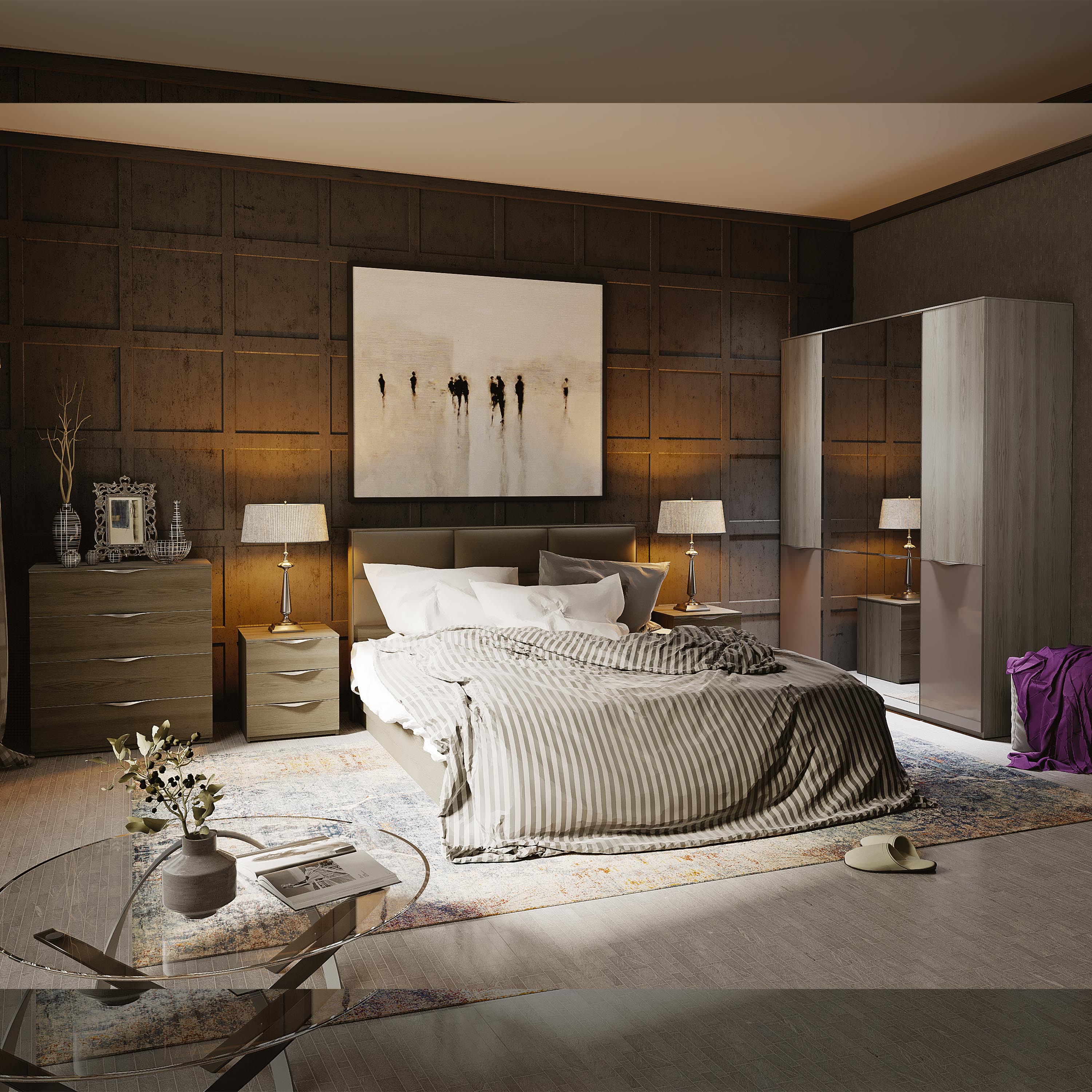 Кровать двуспальная ТриЯ Либерти ХадсонТкань Грей 42999₽