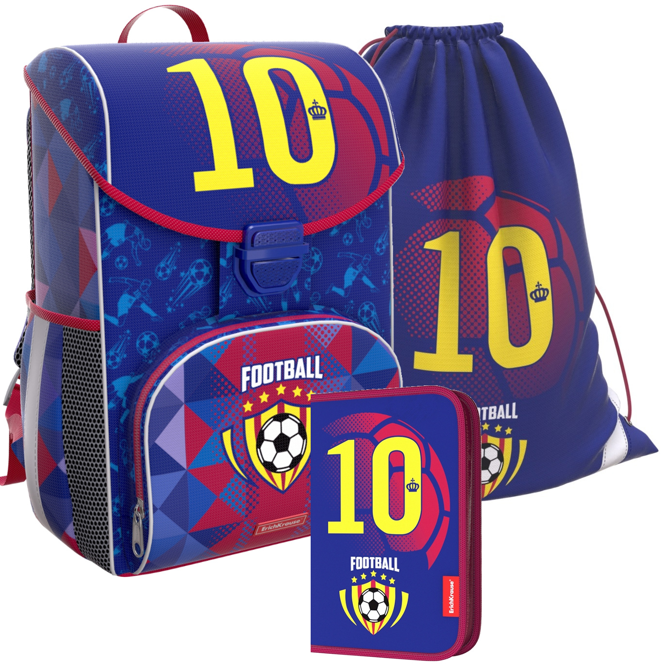 

Ранец ErichKrause ErgoLine 15 L Football Team с наполнением синий 46230_N, ErgoLine® 15 L