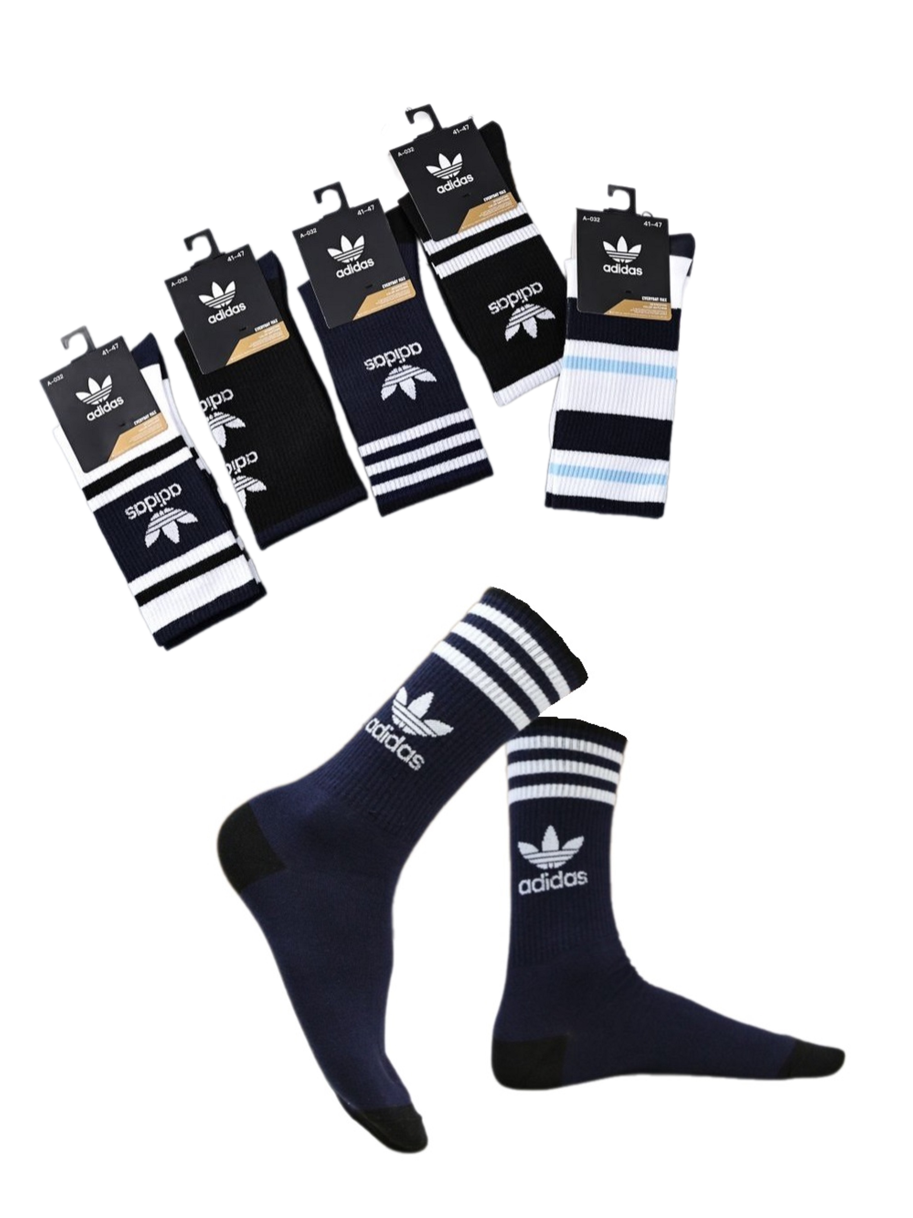 

Комплект носков унисекс adidas ND-21 белый/синий/черный, ND-21