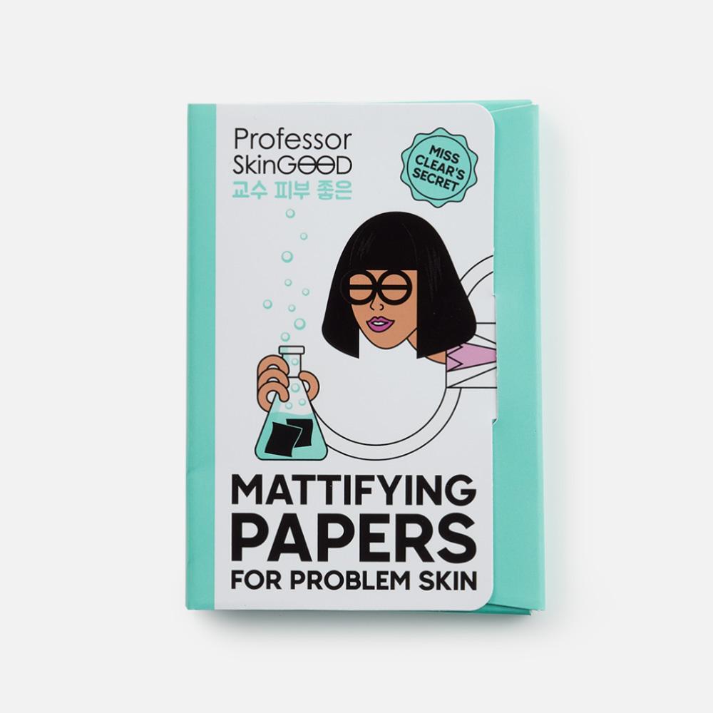 фото Матирующие салфетки professor skingood для проблемной кожи mattifying papers 50 шт