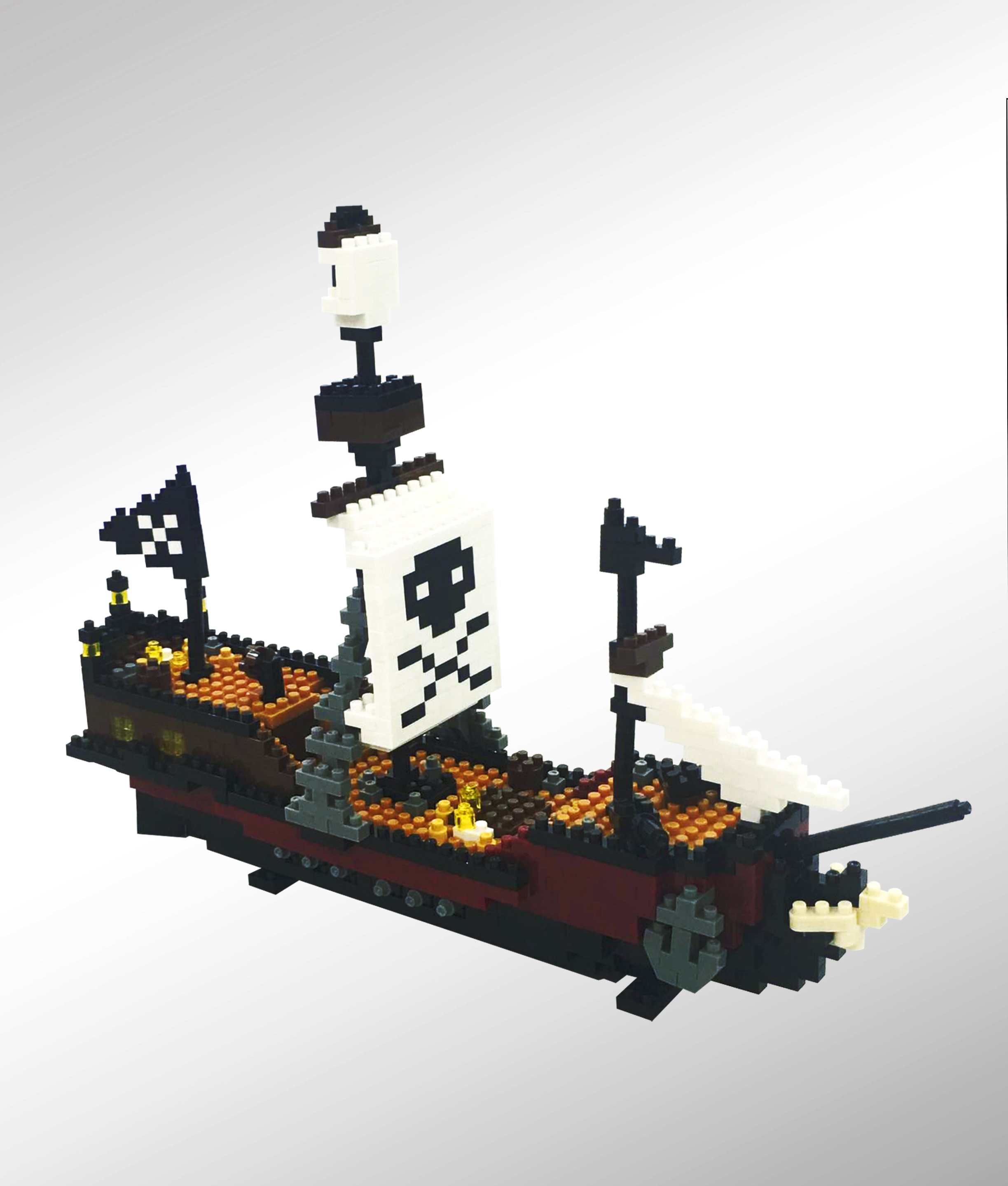 Конструктор 3Д из миниблоков RTOY Пиратский корабль, 780 дет WL66505