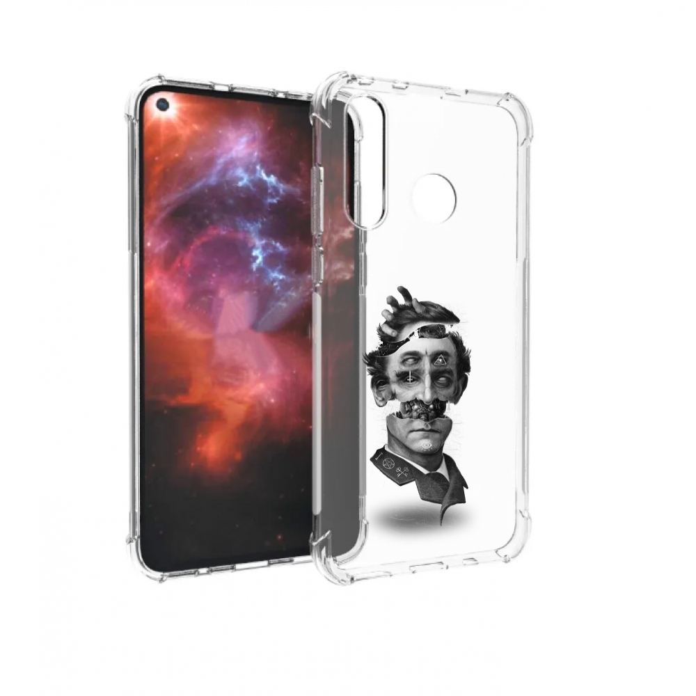 

Чехол бампер MyPads страшное лицо абстракция для Huawei Nova 4 п, Прозрачный, Tocco