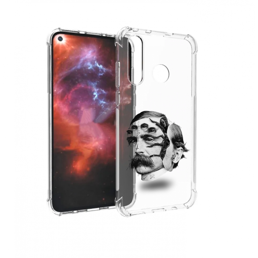 

Чехол бампер MyPads страшное лицо мужчины для Huawei Nova 4 прот, Прозрачный, Tocco