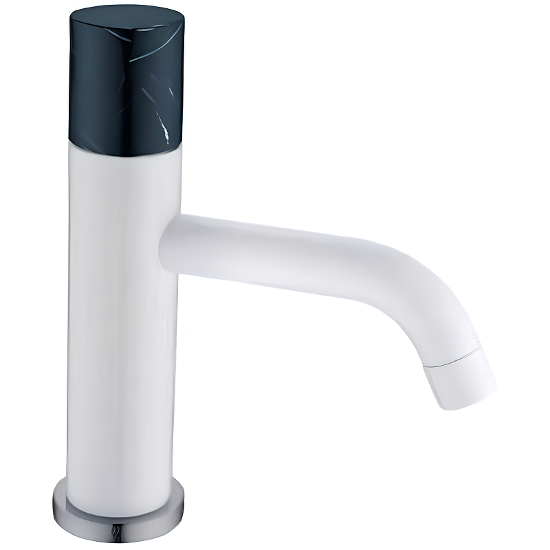 фото Смеситель для раковины boheme stick 121-w-mr-black белый черный