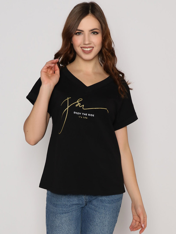 

Футболка женская Fashion Margo ФЖ0014 черная 54 RU, Черный, ФЖ0014