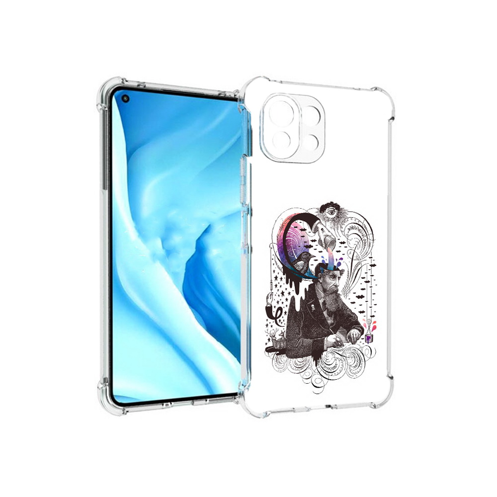 

Чехол MyPads Tocco для Xiaomi Mi 11 Lite абстракция думающий мужчина (PT159462.256.210), Прозрачный, Tocco