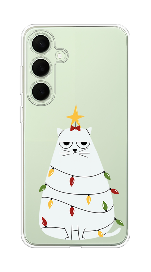 

Чехол на Samsung Galaxy S25 Plus Котик в гирлянде, Белый;красный;желтый, 2110450-1