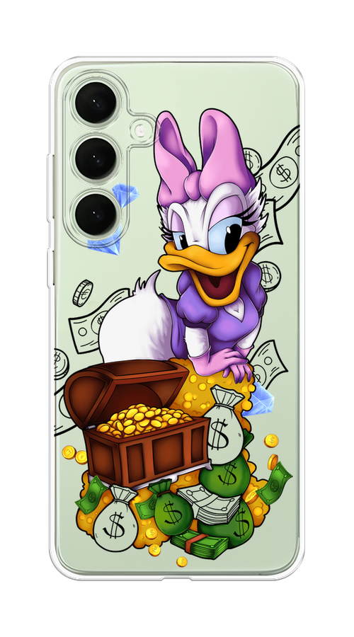 

Чехол на Samsung Galaxy S25 Plus Rich Daisy Duck, Коричневый;белый;фиолетовый, 2110450-1