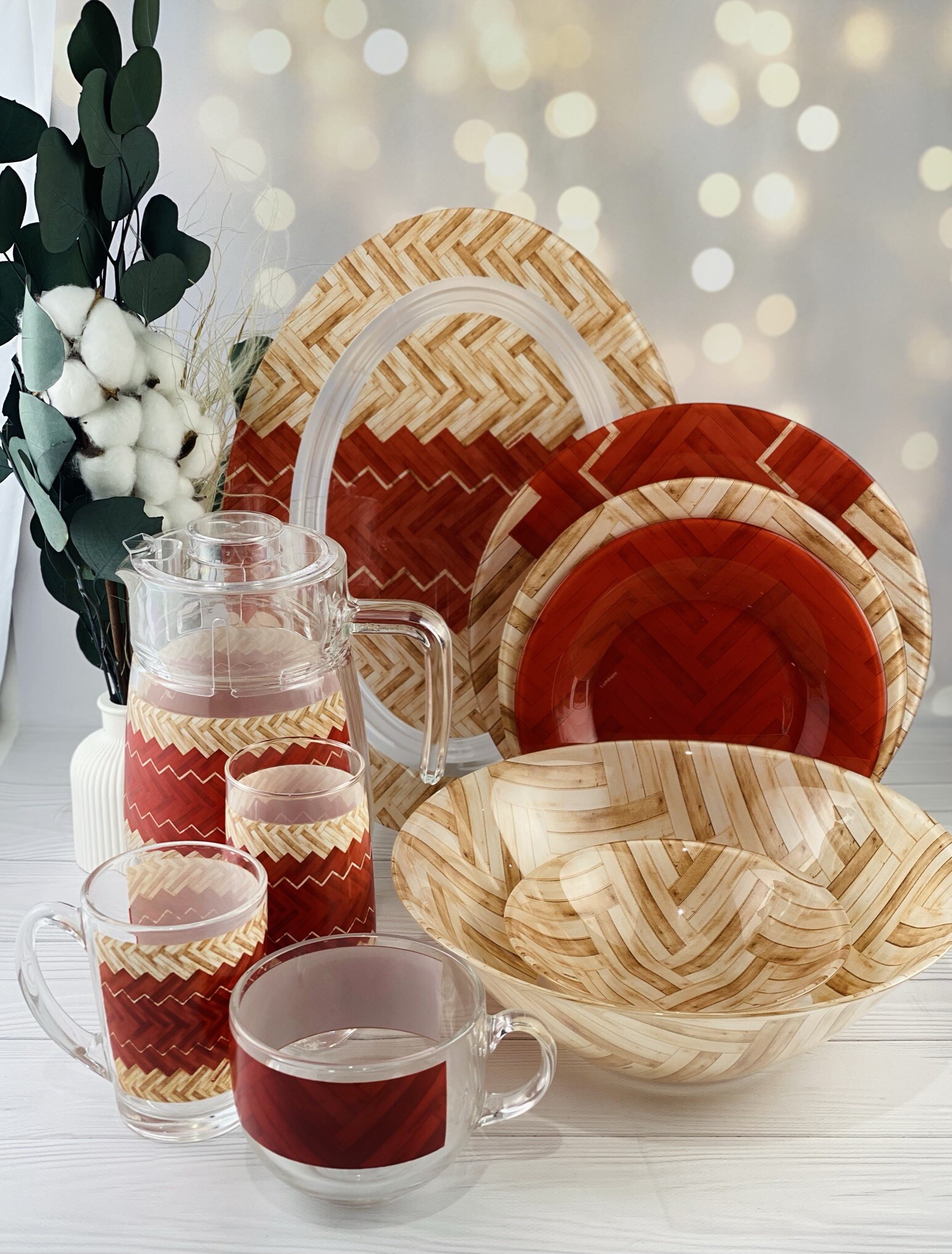 Столовый сервиз AMB WOODIE RED 46 предметов 6 персон 15698₽