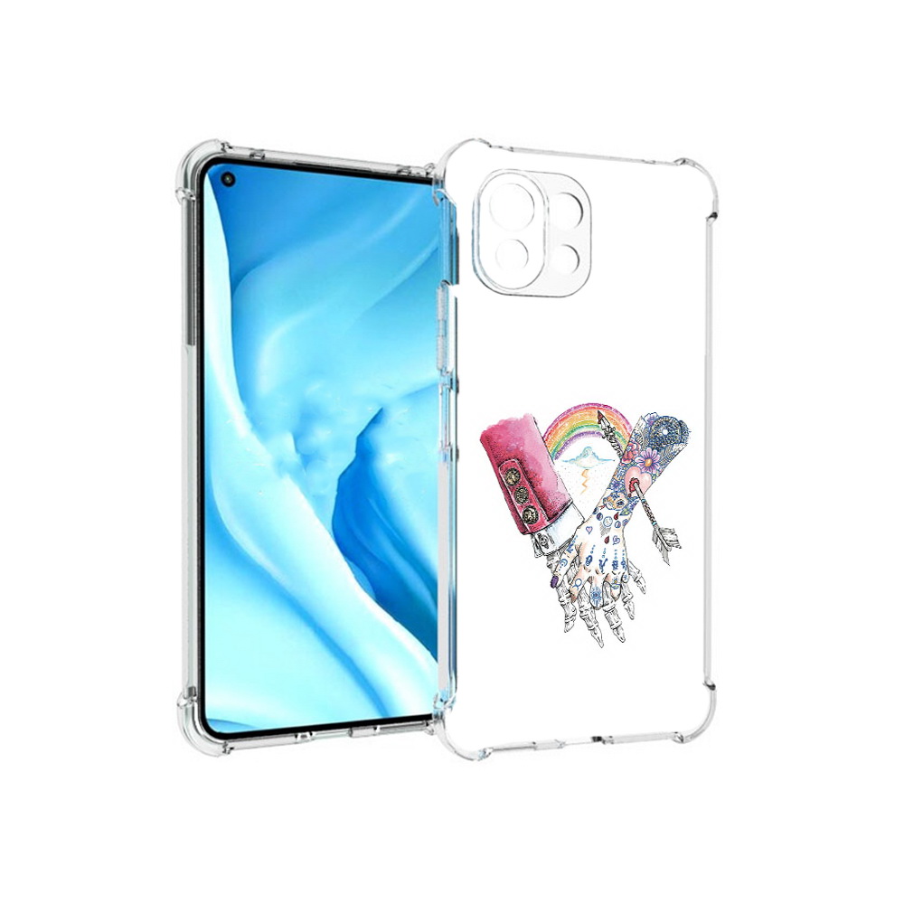 

Чехол MyPads Tocco для Xiaomi Mi 11 Lite абстракция руки в татуировках (PT159462.256.212), Прозрачный, Tocco