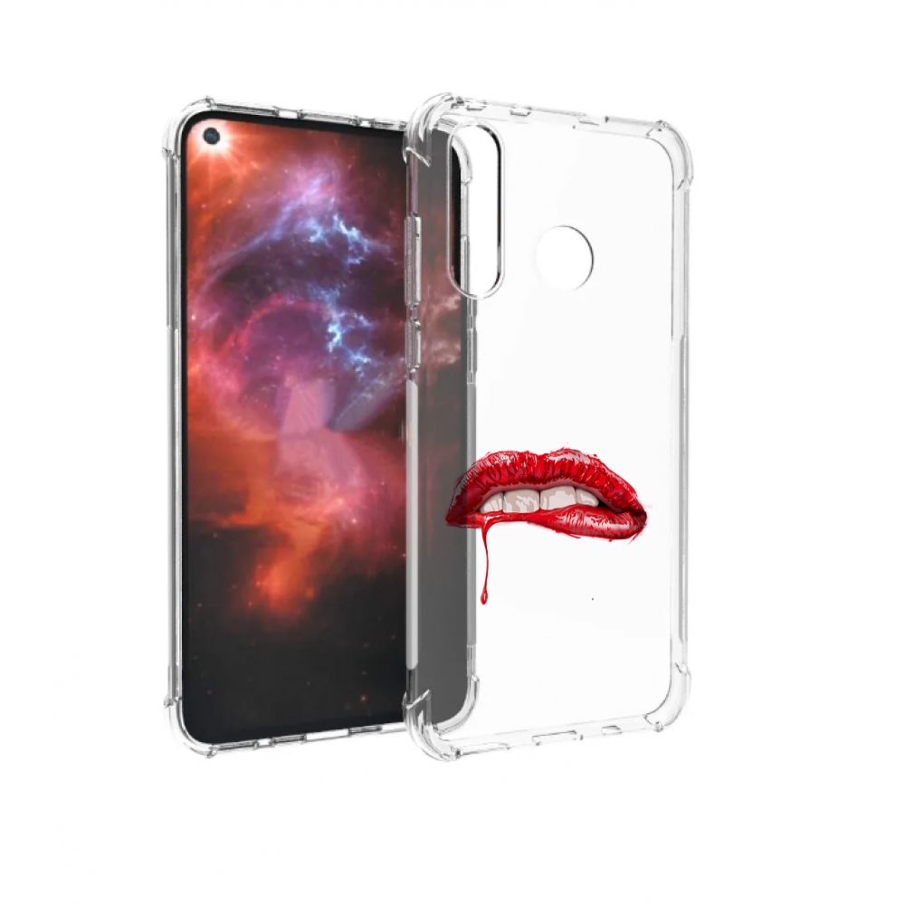 

Чехол бампер MyPads яркие красные губы для Huawei Nova 4 противо, Прозрачный, Tocco