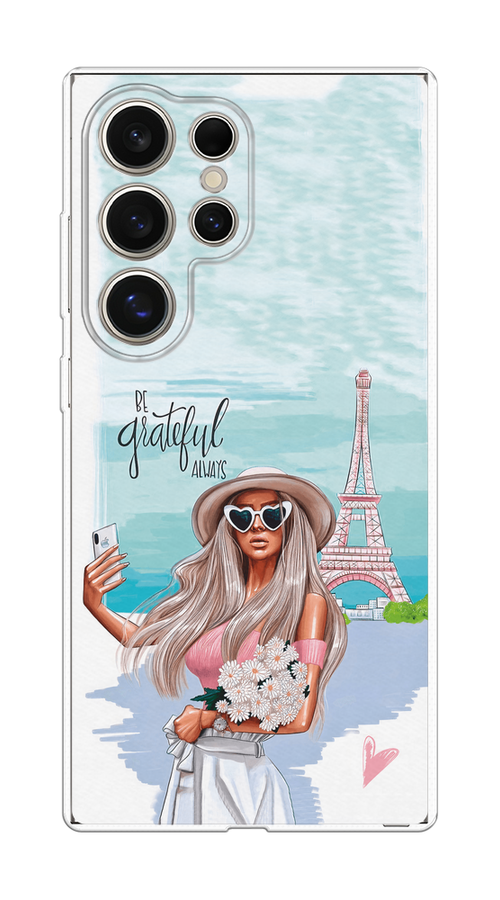 

Чехол на Samsung Galaxy S25 Ultra Селфи Париж, Голубой;бежевый, 2110550-1