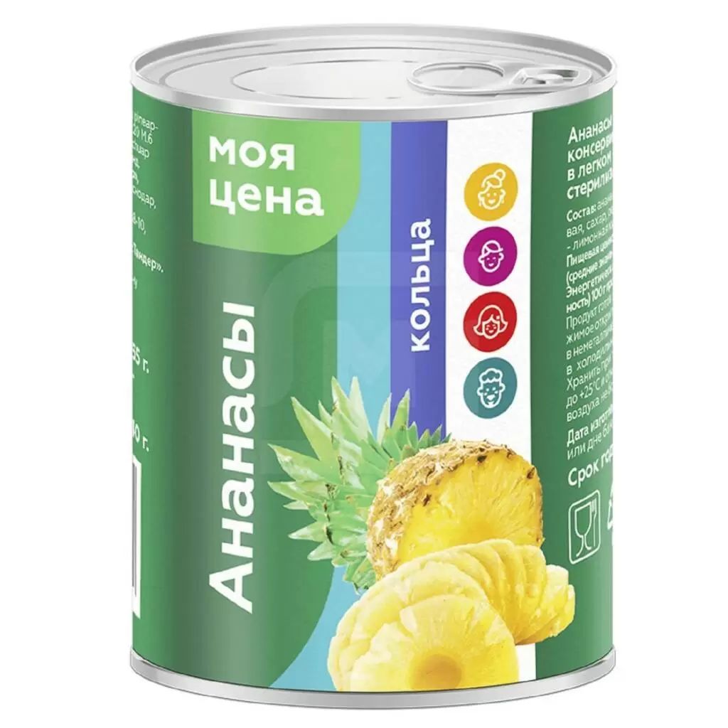 

Ананас Моя цена кольца в сиропе 565 г