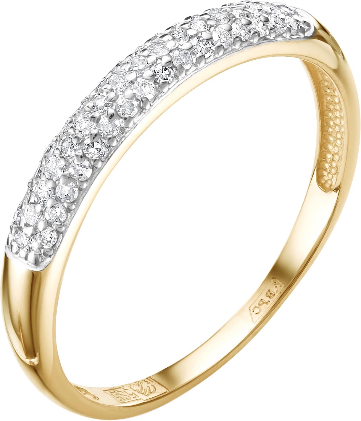 Кольцо из желтого золота с бриллиантом р. 17,5 Vesna jewelry 1742-351-01-00