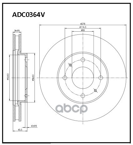 

Диск Тормозной Передний Allied Nippon Adc0364v ALLIED NIPPON арт. ADC0364V
