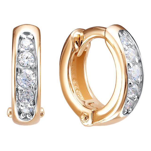 

Серьги из красного золота с фианитом Delta 1203760-d, 1203760-d