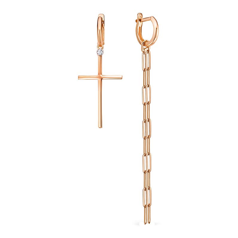 

Серьги из красного золота с фианитом Delta 1204395-d, 1204395-d