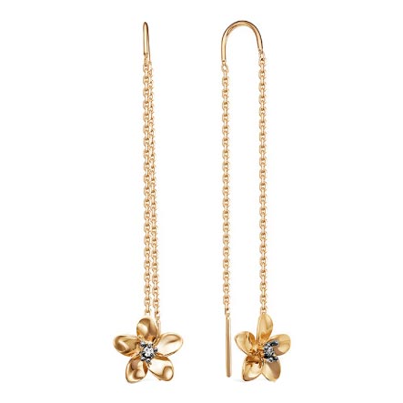 

Серьги из красного золота с фианитом Delta 140159-d, 140159-d