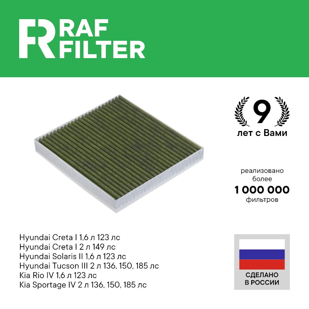 

Фильтр салона RAF Filter RF005HYXY Kia Rio 4 Hyundai Solaris 2 Sportage 4 Creta 1 Soul 3