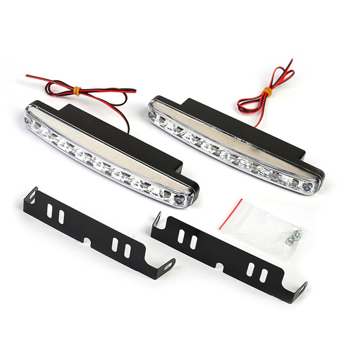 

Дневные ходовые огни KS, KS-0815, 8 LED, хром, 158х36х18 мм, набор 2 шт