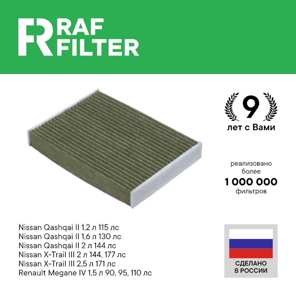 

Фильтр салона RAF Filter RF005NIY Nissan Qashqai j11, X-Trail t32, Renault Megane 4