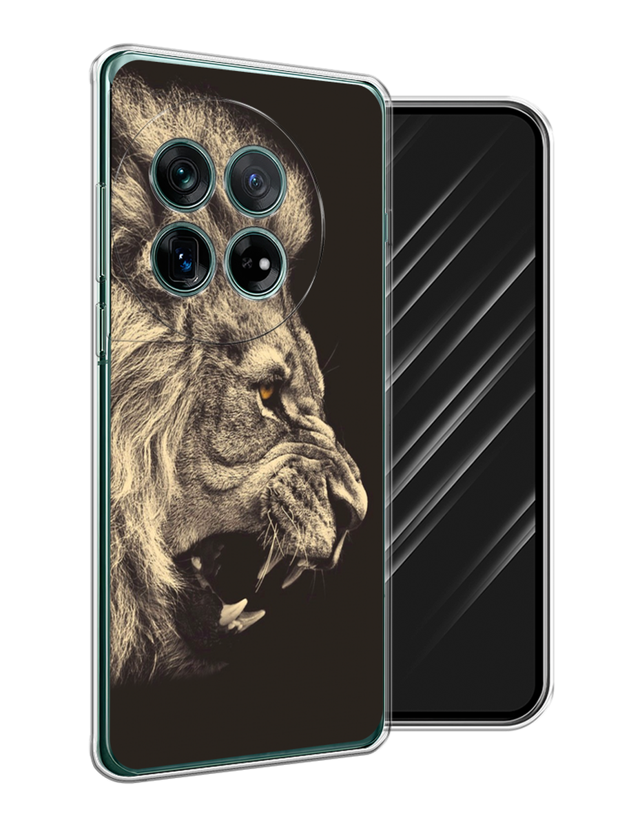 

Чехол Awog на OnePlus 12 "Львиный рык 2", Бежевый;черный, 154450-1