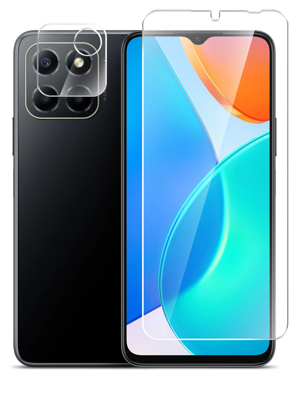 

Защитное стекло для Honor X6 на экран и камеру гибридное прозрачное, Honor X6