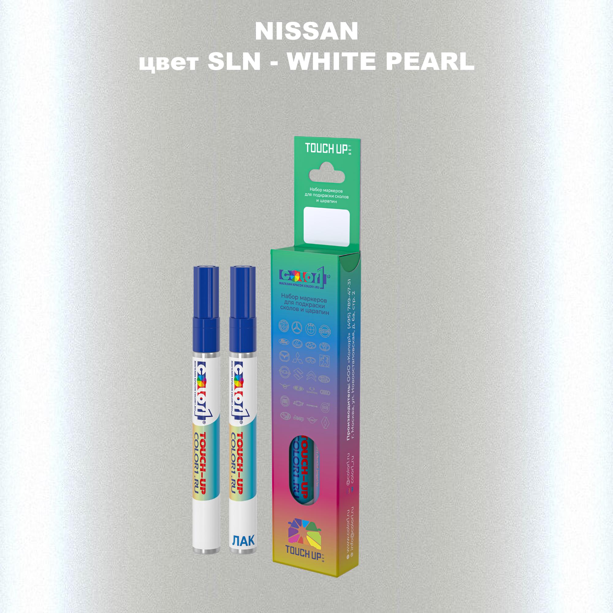 

Маркер с краской COLOR1 для NISSAN, цвет SLN - WHITE PEARL, Белый
