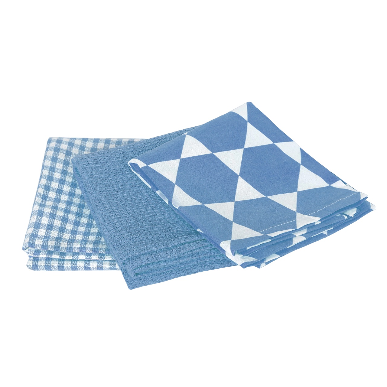 Набор кухонных салфеток Homelines textiles 45 x 65 см хлопок бело-синий 3 шт