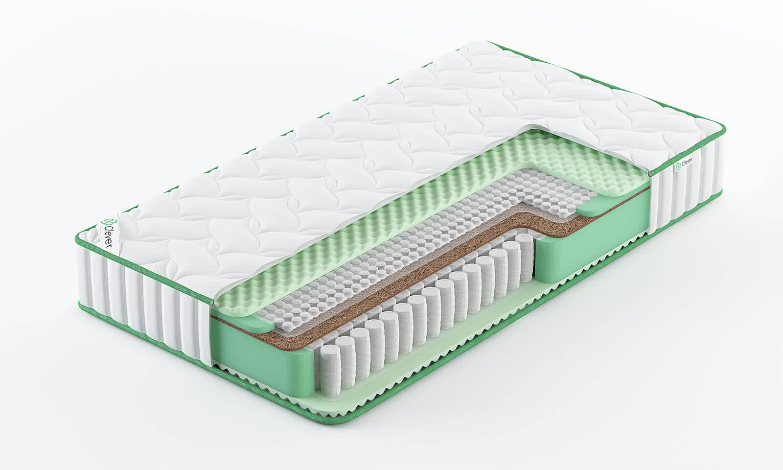 

Матрас Clever HybridWave Hard 60x180, Белый, HybridWave Hard