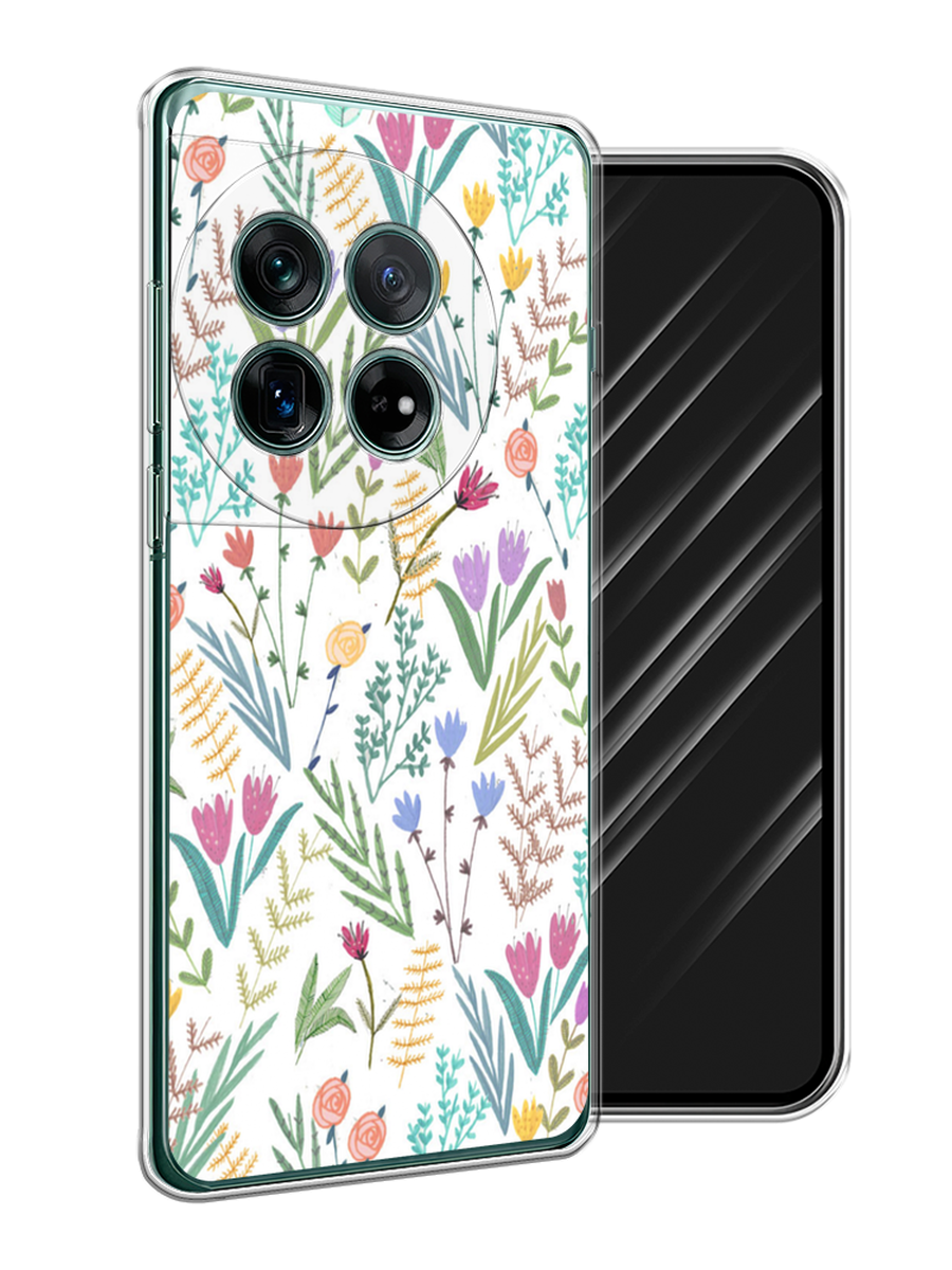 

Чехол Awog на OnePlus 12 "Полевые цветы рисунок", Белый;зеленый, 154450-1