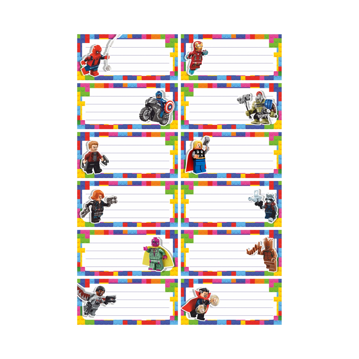 Набор наклеек на тетради и учебники Мстители 24 шт 40174