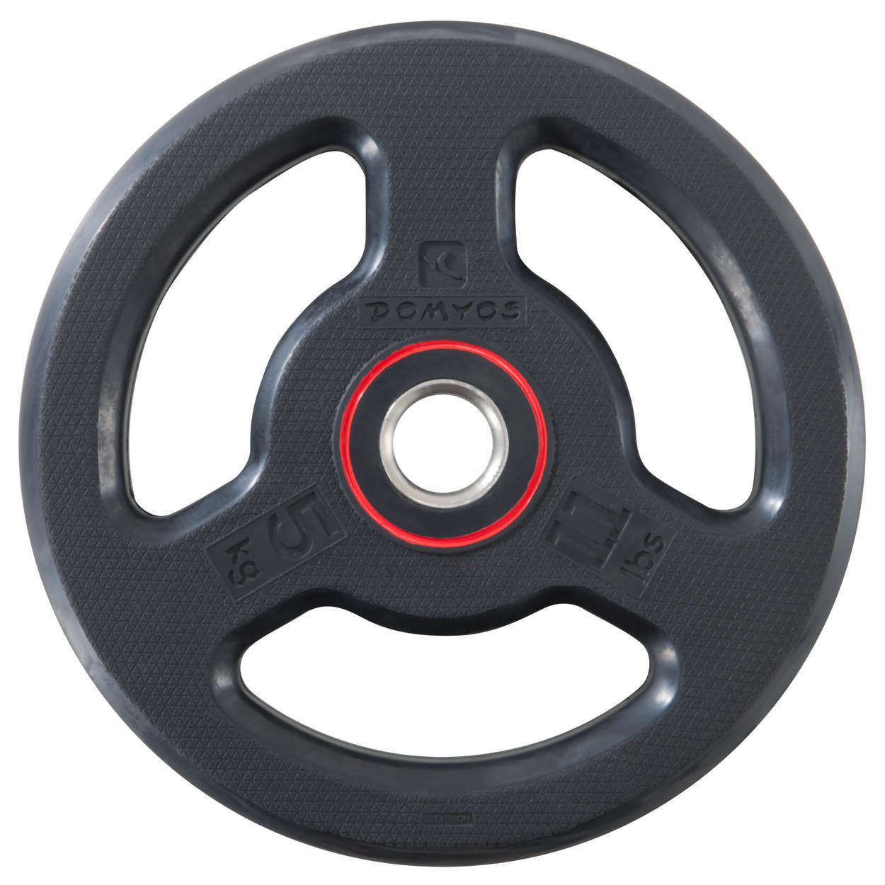 

Обрезиненный диск с рукоятками 28 мм, 5 кг для силовых упражнений DISC RUBBER Kgs, 5kg