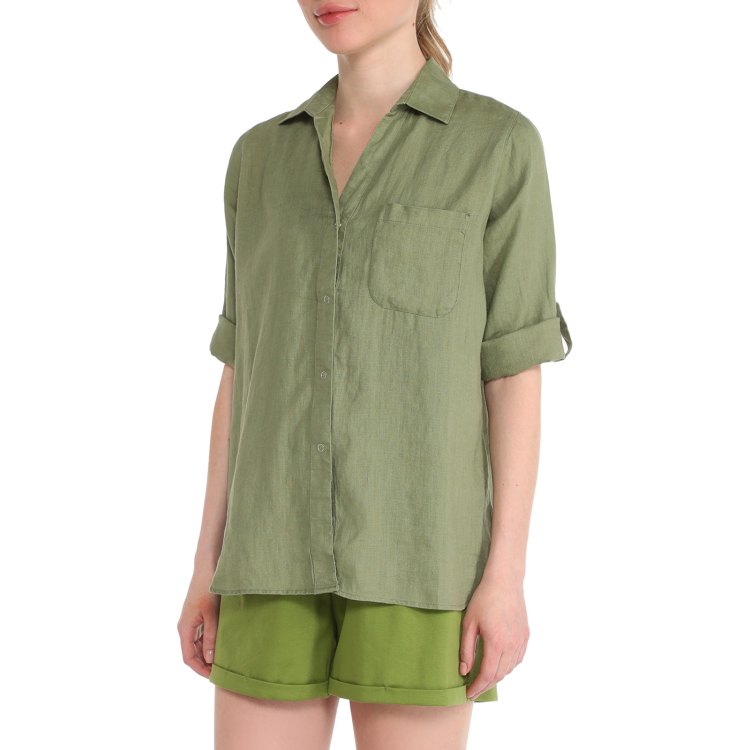 

Рубашка женская Maison David MLY2119 хаки XL, MLY2119