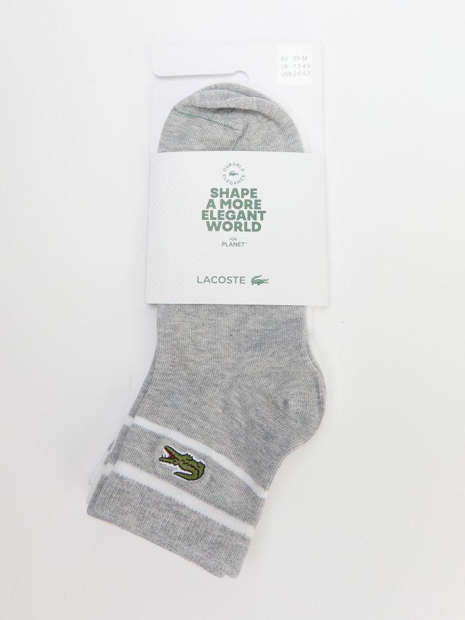 

Носки унисекс Lacoste RA2932 серые, Серый, RA2932