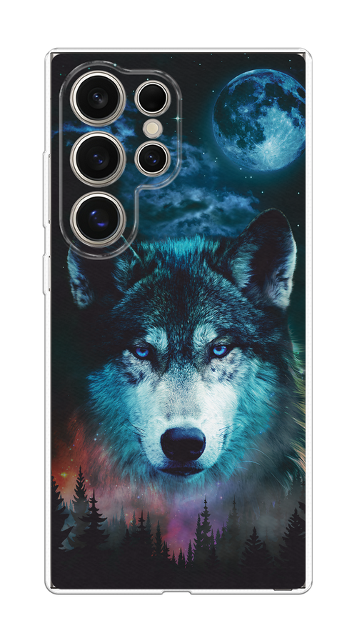 

Чехол на Samsung Galaxy S25 Ultra Лунный волк, Бирюзовый;розовый;синий, 2110550-1