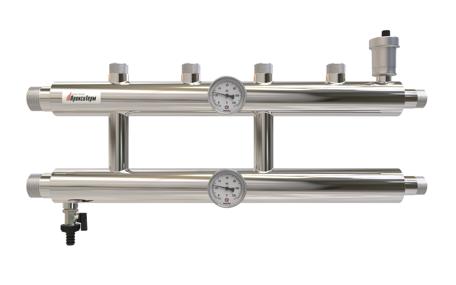 фото Коллектор, прокситерм, gk 25-2.1 до 60 квт, 1"нр, 3 выхода 1"нр proxytherm