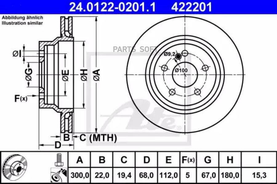 

ATE 24.0122-0201.1 Диск тормозной MERCEDES-BENZ