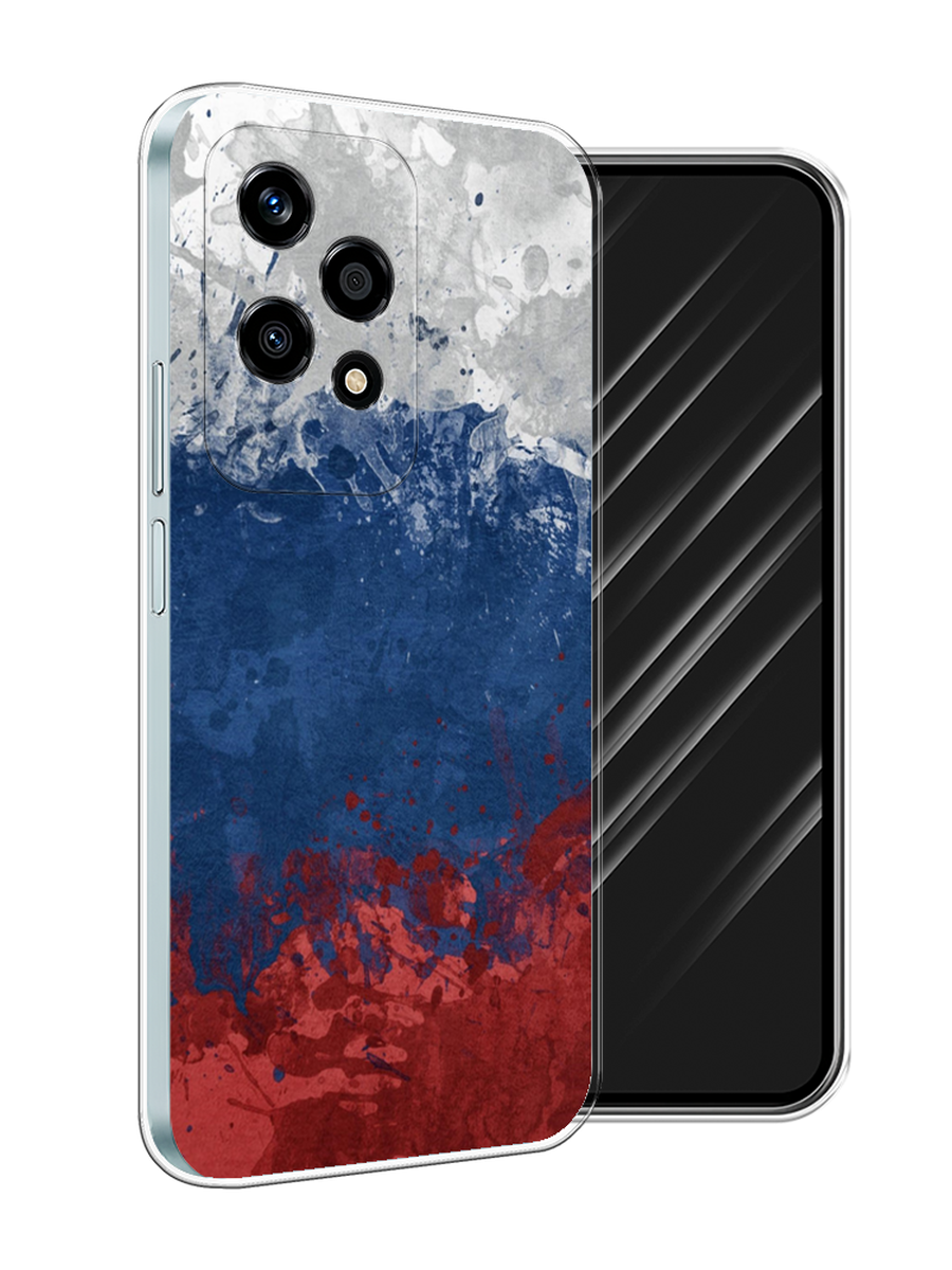 

Чехол Awog на Honor 200 Lite "Флаг России неровный", Белый;синий;красный, 6124650-1