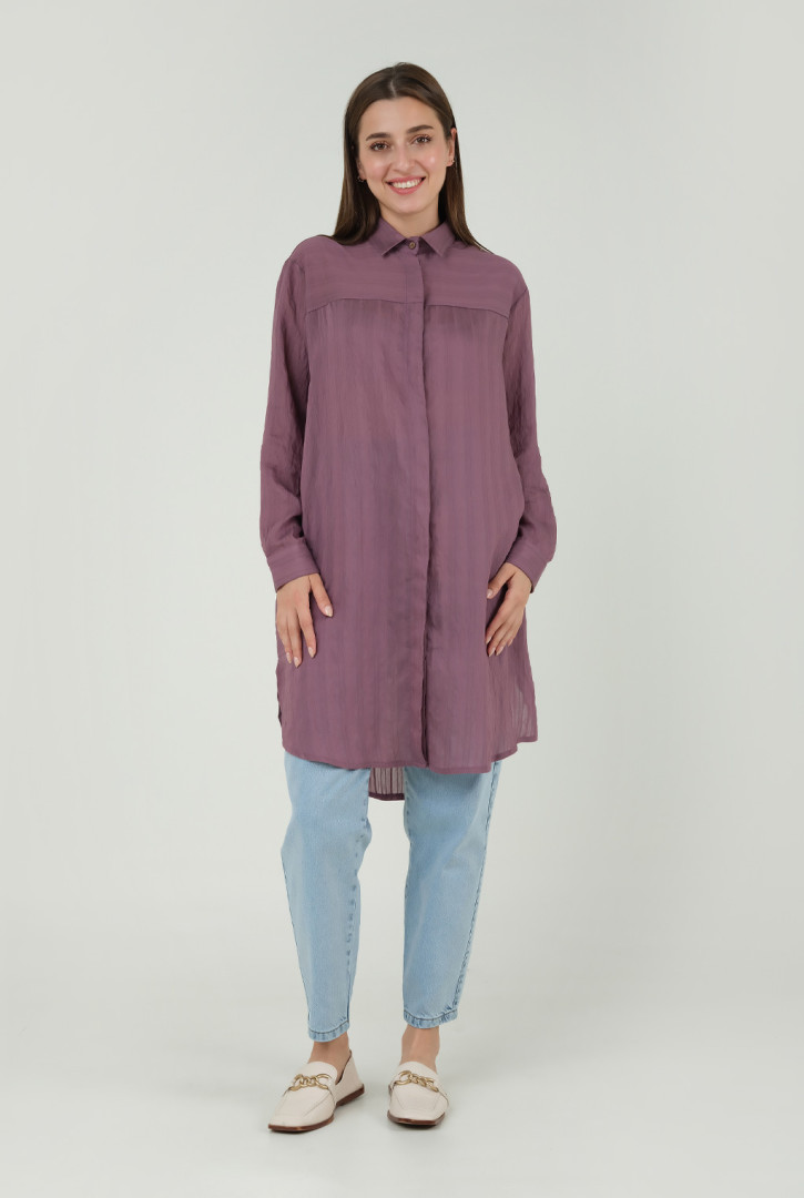 

Рубашка женская HE-QA T3155 фиолетовая 40 RU (товары доставляются из-за рубежа), T3155