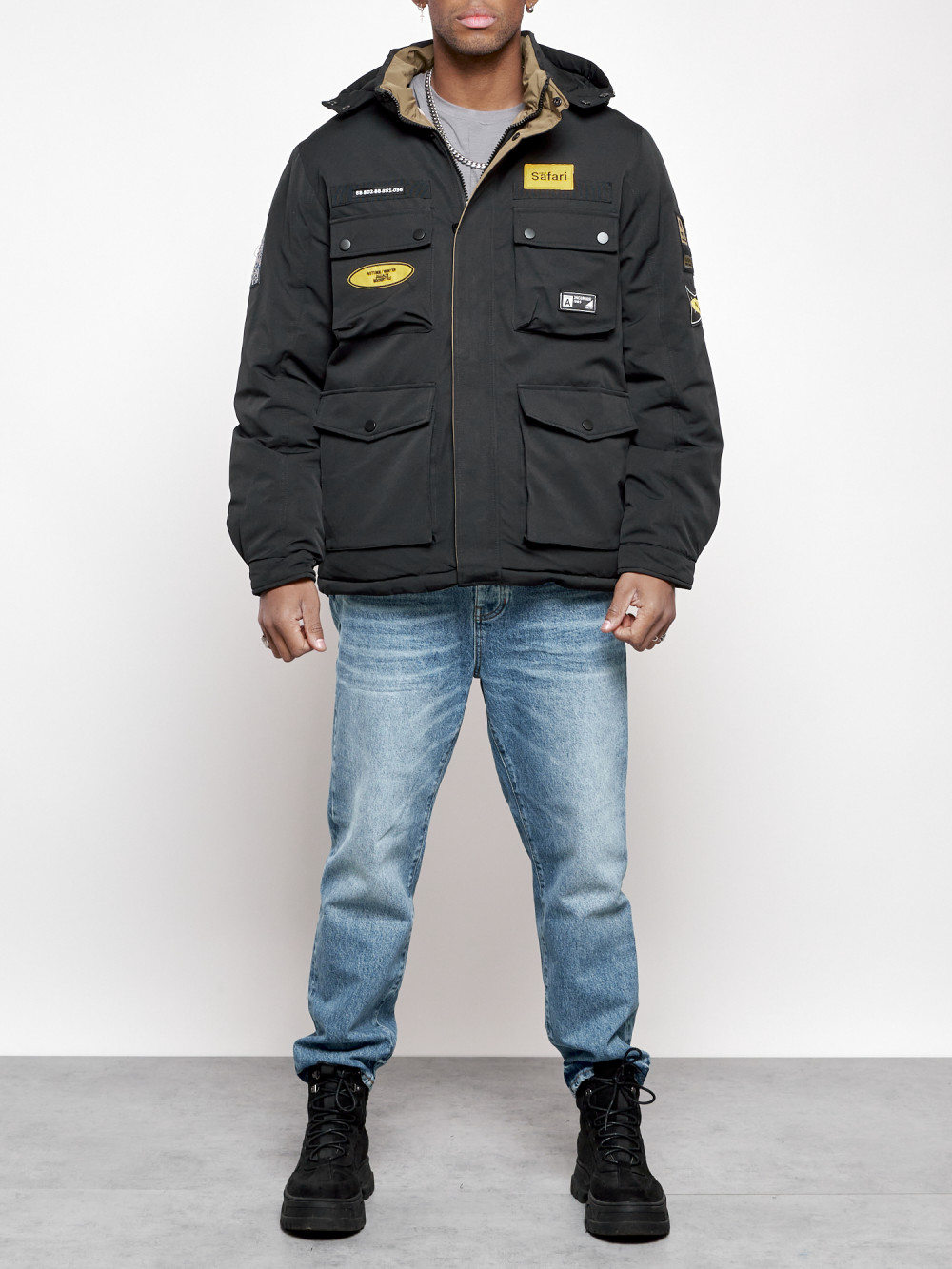 Зимняя куртка мужская AD88905 черная XL